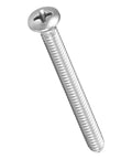 Badass Cross Recessed Oval Head Machine Screws Size 10 24 Two Inch Length 304 Stainless Steel Fasteners in a close-up view.