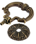 Antique Bronze Pull Handle Ring Knob Set 2pcs Vintage Europe Style Cabinet Drawer Hardware For Kitchen Living Room Bedroom Decor Easy Install With Screws Copper Finish Retro Vibe, close-up of ring and base
