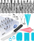 All In One Cake Decorating Tool Set With Multiple Molds And Piping Tips For Buttercream And Biscuit DIY Creations 100 Piece Baking Kit