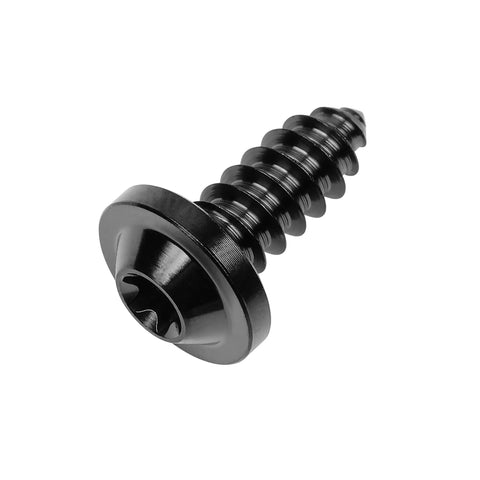 Frame Ready Grade 5 Titanium Self Tapping Screws M6 X 15Mm Black Fasteners for tough engine jobs, close-up view of screw.