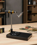 Adjustable Head Fly Tying Vise For Precision Hook Holding Clamp On Rotating Bench Tool Dope Metal Vise For Fly Fishing Tying Durable Silver Finish Sturdy Desk Top Vise on desk with base and hook clamp