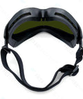 Workhorse Laser Safety Glasses Heavy Duty Protective Eyewear For Shops featuring wrap-around design and adjustable strap.