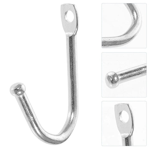 Thirty Pack Mini Iron Wall Hooks With Classic Silver Finish, close-up view shows strong iron hook for coats and bags.