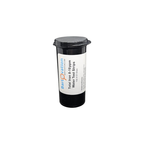 No Sweat Total Dissolved Iron Test Strips For Checking Water Quality, 25 pack container for measuring iron levels in water.