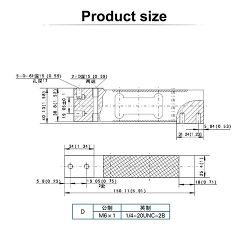 Measurement diagram for Bulletproof Precision L6N Single Point Load Cell High Accuracy Weighing Sensor, detailing dimensions and design.