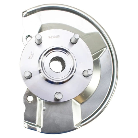 Real Deal Front Wheel Bearing Hub Assembly With CV Axle Shaft Four Piece Drivetrain Kit For 2007 2015 Jeep Patriot 2.4L L4 4WD close-up view of front bearing hub.