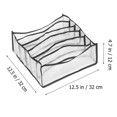 Three Pack Dope Underwear And Sock Storage Bins Made From Heavy Duty Nylon Grid Panels, 12.5in x 12.5in x 4.7in organizer.