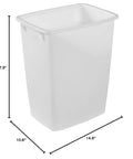 Solid Built 9 Gallon Under Sink Trash Can and Waste Basket for Kitchen Bathroom or Office Room, dimensions 17.9" x 10.6" x 14.6".