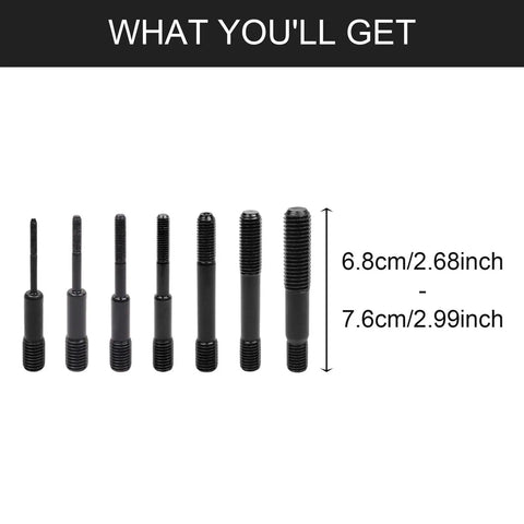 7 Piece Air Rivet Nut Pull Setter Kit With Quick Change Nose Piece Heavy Duty Alloy Steel Hydraulic Rivet Nut Setting Tool connectors