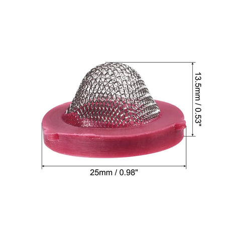 Stainless Steel Hose Filter Washer With Built In Screen For Three Quarter Inch Garden Hose Connectors, Red Water Saver Washer