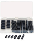 Ultimate Vacuum Cap Kit 80 Piece Rubber Carburetor Cover Set in assorted sizes shown in transparent plastic case.