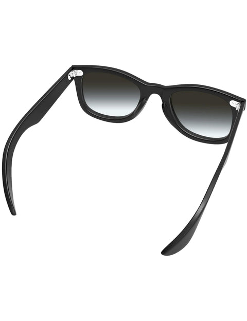 Premium Replacement Sunglasses Screws With Screwdriver For Rayban Frames Stainless Steel Hinge Kit Silver Shade Fix showing black frame with gradient lenses.