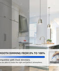 Dimmable lighting effect using 100 Watt Equivalent LED Bulb Dimmable E26 Base Cool White 5000K 1100 Lumens 9W Vintage ST21 ST64