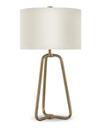 25.5 Inch Tall Table Lamp With White Fabric Shade And Brass Finish Delivers A Cozy Diffused Glow, Ideal For Nightstands, Desks Or Side Tables With A Warm, Modern Vibe.