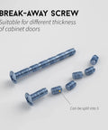 Break-away screw for Five Pack Finger Edge Pulls For Gold Cabinet Hardware And Drawer Handles, suitable for various cabinet thicknesses