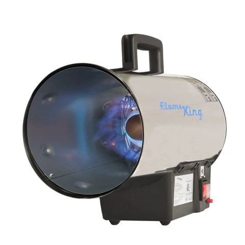 Big 60,000 BTU Portable Propane Forced Air Heater For Outdoor Use, Great For Jobsite, Construction, Garage, Patio, Stainless Steel Build