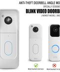 Anti-theft mount for Blink Video Doorbell Newest Model 2nd Gen, designed for 45° adjustable installation, white color.