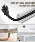 No-Fuss Odorless Silicone Wall Cord Hider With Side Open Cable Covers For Wires On Wall, 10 ft shown with cable inserted