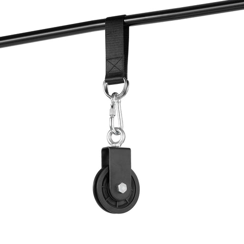 3.54 In Cable Pulley 360 Rotation Traction Wheel With Carabiner And Strap Silent Smooth Detachable Heavy Duty Rig For Diy Home Gym Pulley System Lifting Block Hoist Clothesline Workout