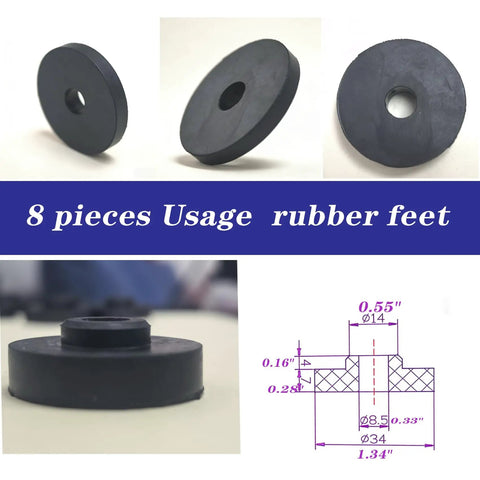 Tough As Nails Natural Rubber Motor Mounts Kick Ass Vibrations From Compressors And Heavy Duty Equipment Easy Bolt Through Installation Boss Grade Damped Pads 8 Pack Dead Smooth Ride rubber feet in various views and detailed dimensions.