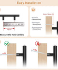 Upgrade Your Kitchen With These Top Shelf Black Stainless Steel Cabinet Pulls Boasting A Thick Round Shape And Precise Three Inch Hole Spacing Plus A Full Screw Set Guaranteeing A No Sweat Swap For Any Door Type In A Massive Fifty Pack installation guide showing measurement and screw details.