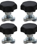 Set of 4 L Track Double Lug Threaded Stud Fitting With Knob for heavy duty vehicle mounting and gear securing in cargo vans, trucks, rigs.