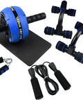Wide Ab Wheel Roller Beast Core Crusher Kit With Ergonomic Pushup Handles Speed Jump Rope Gritty Iron Hand Grippers.