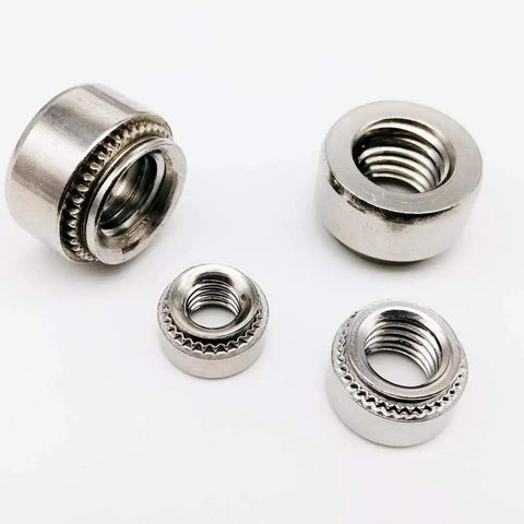 Solid As A Rock Premium 304 Stainless Steel Self Clinching Nuts With Crisp Threads and Snug Fit Snap In Rivet Inserts for Hot Rods.
