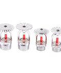 Badass 68 Celsius Fire Sprinkler Head Delivering Upright Or Down Ceiling Mount Flexibility For Snapping Straight To Half Or Three Quarter Inch Dn Fifteen Dn Twenty Pipes In Commercial Sites, four chrome sprinkler heads.