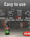Kickstart Your Rig Small Engine Fuel Treatment And Carb Cleaner instructional steps for usage, designed for easy application.