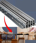 Two Pack Hidden Telescopic Table Extension Slides Heavy Duty Slick Glide Furniture Hardware shown with installation on dining table.