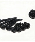 340 Piece Black Zinc Plated Self-Tapping Screw Set M3 To M4.8 For Metal Plastic And Wood, black screws close-up