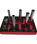 Heavy Duty Chrome Vanadium Socket Head Set With Three Eighth Inch Drive Extra Long 120mm Reach Six Piece Metric Sockets from 8mm to 14mm