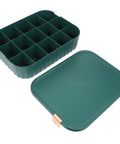 Slick Multi Compartment Heavy Duty Plastic Drawer Storage Container With Secure Top, 12 sections for socks and undies.
