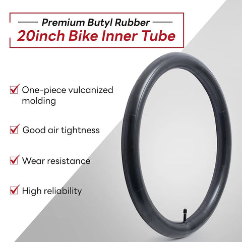 Go To 20 Inch Bike Inner Tube 1.75 To 2.125 For Mountain Road City Cruisers With Schrader Valve AV32mm Easy Install Replacement Tube