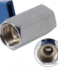 316 Stainless Steel Tap Ball Valve With Double Seal Bidirectional Flow And Quick Quarter Turn Shut Off Feature showing inner view and blue lever.