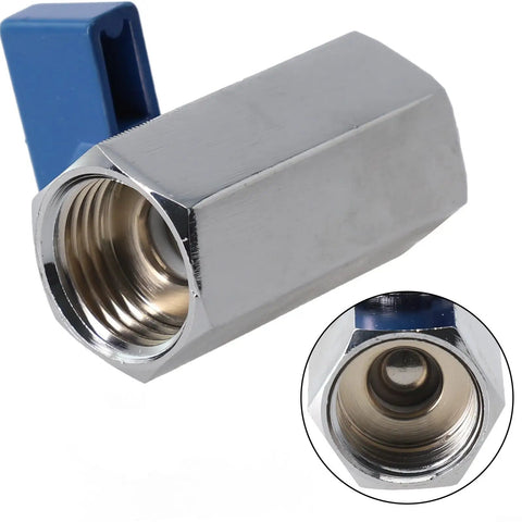316 Stainless Steel Tap Ball Valve With Double Seal Bidirectional Flow And Quick Quarter Turn Shut Off Feature showing inner view and blue lever.