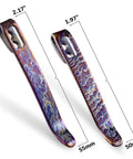 Kick Your Everyday Carry Game Up With These Premium Flamed Titanium Pocket Knife Clips Featuring Two Replacement Rails In 50 mm And 55 mm Sizes With Neat Recessed Screw Holes And Absolutely Zero Bolts Tangled On Them For A Slick Custom Build.