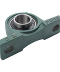 Built Tough Pro Grade Self Aligning Pillow Block Bearing Heavy Duty Chrome Steel 1 1/4 Inch Bore Two Pack close-up of the bearing.