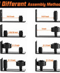 Sliding Barn Door Floor Guide Kit Two Pack With Bottom Adjustable Stay Roller in 8 configurations, black finish, rust-resistant.