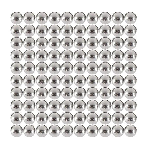 Top Shelf 304 Stainless Steel Balls 1/4 Inch 6.35Mm G100 Grade precision bearing spheres, shiny surface, stacked in two hundred pieces.