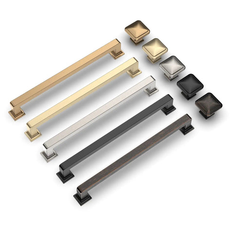 Slick Heavy Duty 10 Pack 7 Inch Brushed Brass Cabinet Handles For Kitchen Cupboards And Drawers in various finishes.