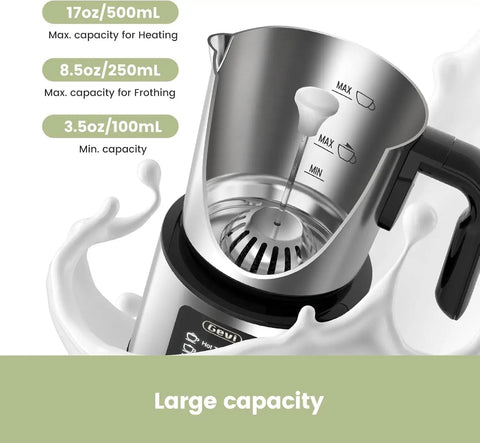 5 In 1 Stainless Steel Milk Frother And Steamer For Hot Or Cold Froth Pro Grade Latte Cappuccino Macchiato And Hot Chocolate Maker