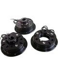 Three black electromagnetic brake assemblies with wiring; DZD5 single-disc clutch, DC24V/12V