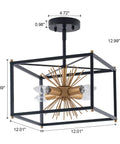 Gold Flush Mount Ceiling Light, Modern Brass Sputnik Starburst Fixture, Small 12.6 In, Perfect For Hallway Entryway Closet Or Kitchen, Chic Minimalist Lighting For A Lit Contemporary Vibe.