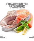 Comparison of fish freshness with and without Heavy Duty 8x12 Inch Vacuum Sealer Bags 200 Count PreCut Quart With Cutter Box BPA Free.