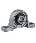 Pro Grade Zinc Alloy Pillow Block Ball Bearing with self aligning design for 17 mm shafts, silver finish and sealed housing.
