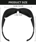 Heavy Duty IPL Laser Protection Safety Glasses With No Sweat Comfort Fit And Matte Black Frame To Block Fierce Red Rays and size dimensions of 5.6x5.9 inches.
