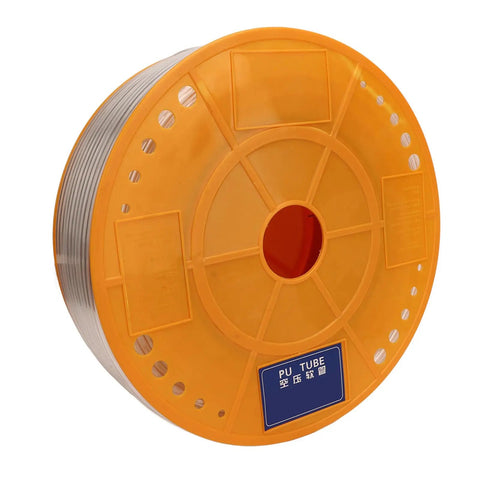 Heavy Duty Transparent Polyurethane Air Hose For Pneumatic Sandersons And Spray Guns Hella Flexible Piping Line With Drop Dead Simple Quick Connect Setup At 200 Meters Long on spool.