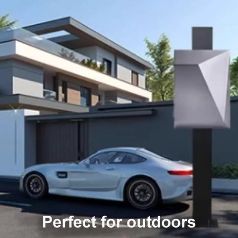 Top Shelf Free Standing EV Charger Cable Holder And Waterproof Station Box Heavy Duty Galvanized Steel Outdoor Garage Shield next to car